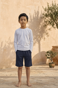 Kids Naples Long Sleeved Top - Crisp white