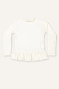 Children’s Nice UV Top UPF 50+ - White Sun Protective Frilled top - PRTECT