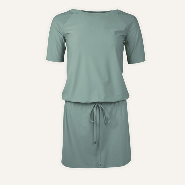 Portofino T-shirt Dress in Sage with UPF 50+ - PRTECT